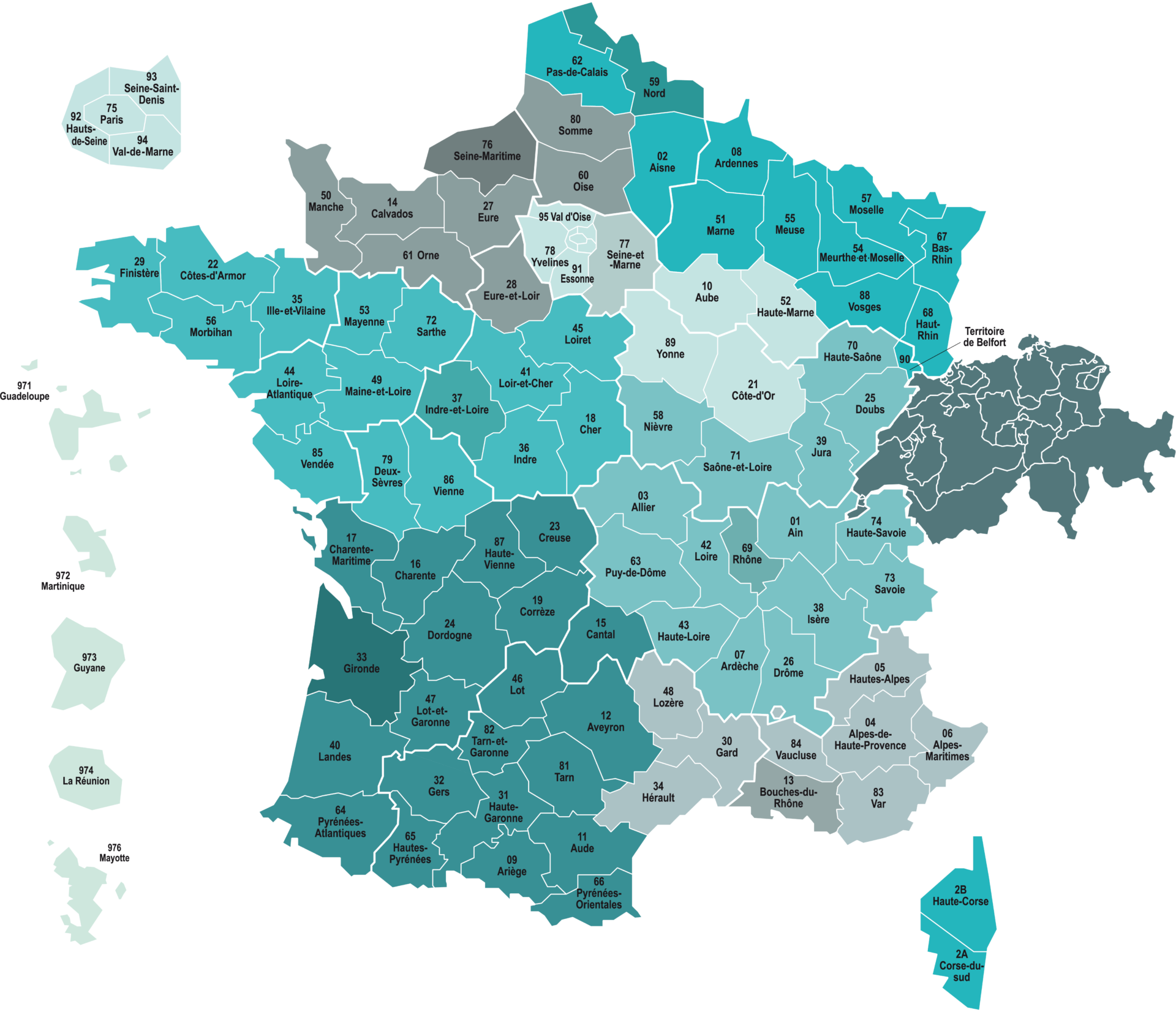 Carte de France des agences commerciales du groupe BEST et de leur zone d'intervention
